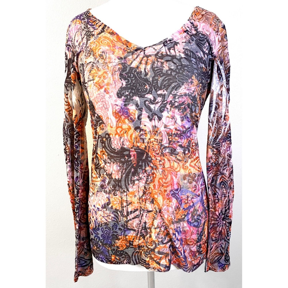 Maurices Sheer Patterned Women's Top, Size M